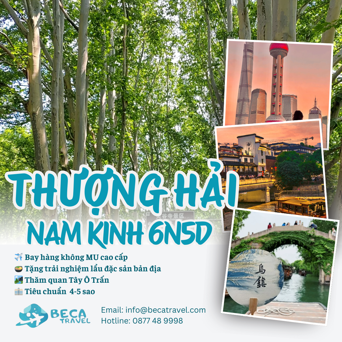 CHƯƠNG TRÌNH 6 NGÀY 5 ĐÊM | THƯỢNG HẢI - NAM KINH